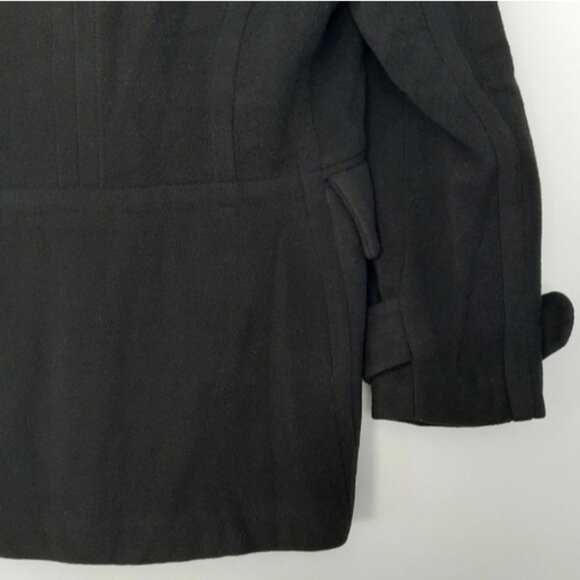 JONES NEW YORK Wool Cashmere Blend Winter Peacoat Button Down Jacket Black Sz 12 - Picture 7 of 10